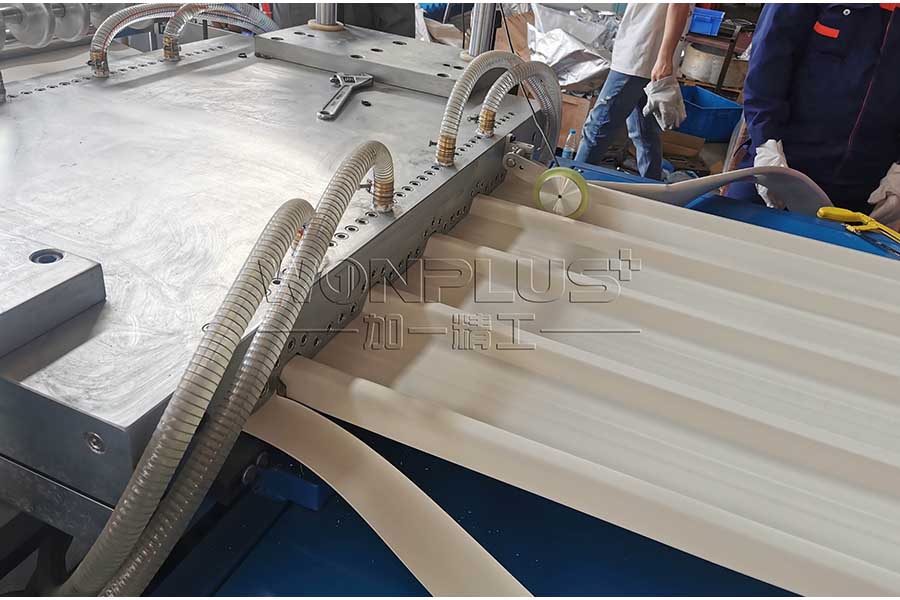 PVC solid wall roof sheet extrusion line commissioning succeed