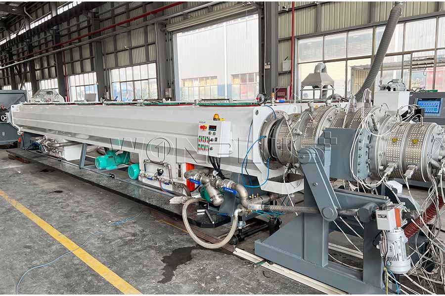 PE 315mm pipe extrusion line completed commissioning